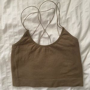 Urban outfitters seamless olive green tank